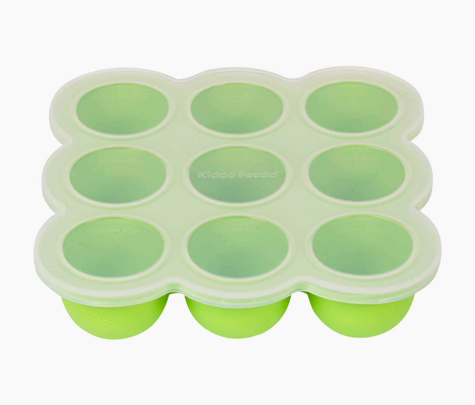 Kiddo Feedo Baby Food Preparation & Storage Container Tray with Silicone Clip-On Lid